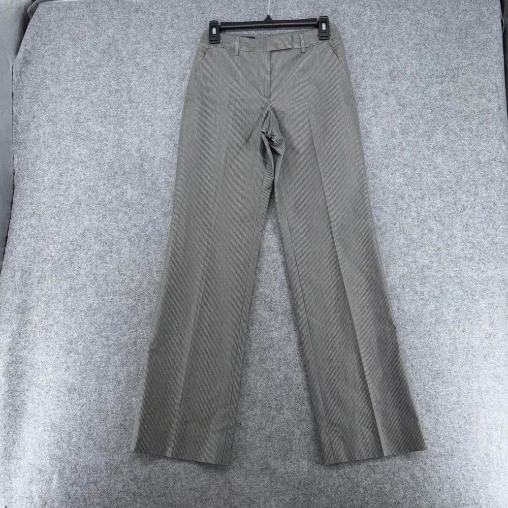 Brooks Brothers Caroline Fit Pinstripe Trousers Grey Cotton Size 0